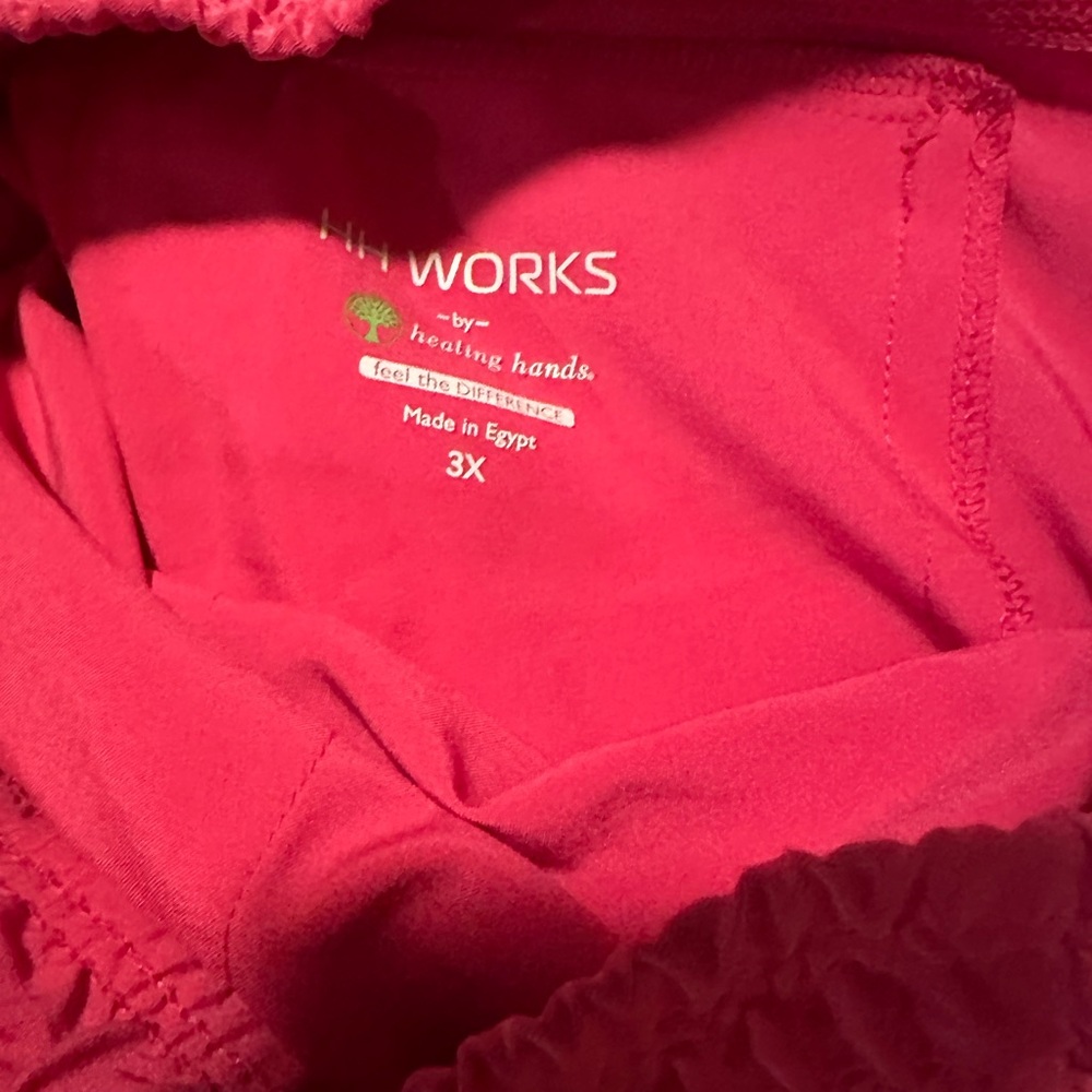 Healing Hands Fuchsia Scrub Top 2x and Scrub Bottoms 3x
